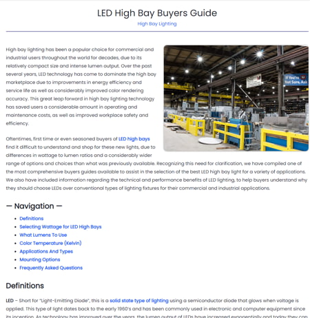 Professionally written article providing information on which LED high bay lighting fixtures are the best to buy